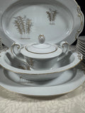 61-Piece Fukagawa Arita Japan Gilt Bamboo China Set