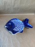 Ceramic Blue And White Fish Dish