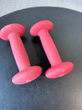 Pair of Red Neoprene 5LB Dumbbells