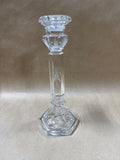 Clear Glass Candle Holder With Floral Etching