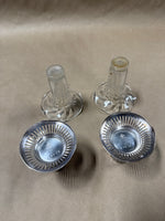 Set Of 2 Glass & SilverPlate Prince of Wales Makers Mark Bud Vase // 2 Sets Available // *** PRICED INDIVIDUALLY****