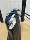 Coach City Toti in Perforated Crossgrain Leather;  Black Exterior with Blue Backed Butterfly Cutouts