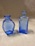 Pair Of Blue Glass Apothocary Jars