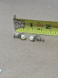 Sterling Pearl Screw On Earrings