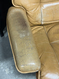 Hjellegjerde Mobler Leather Chair on Casters with Ottoman