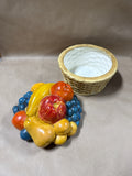 Ceramic Hand Painted Fruit Bowl With Lid