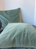 Pair of Dusty Teal Velvet Throw Pillows