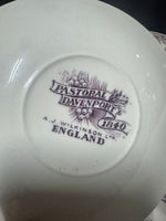 47-Piece A.J. Wilkinson Pastoral Davenport Purple Transferware China Set