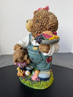 Bear in Overalls Vintage Lightweight Resin Statue