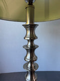 Brushed Nickel Stacked Spool Table Lamp (WORKS)