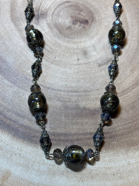 Green Beaded Vintage Style Necklace