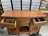 Antique Buffet with Carved Accents ***HEAVY ITEM***READ DETAILS ON PICK UP POLICY*** Read Description of item carefully***