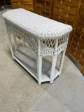 White Wicker Console