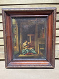 Vintage Woman Peeling Apple Print on Art Board (Small) Cornelis Bisschop