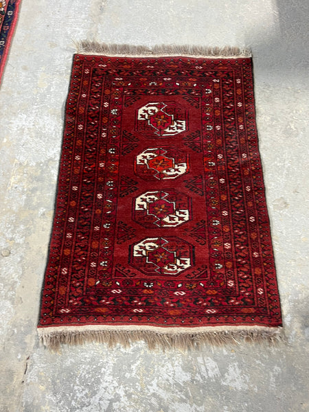 G-Hand Knotted Red Tone Rug, 4 ft x 2 1/2 ft