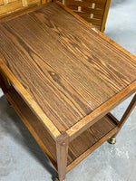 American Oak Beverage Cart on Casters