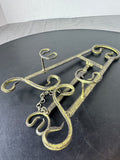 Distressed Green Wrought Iron Scroll Table Top Display Easel