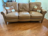 Southern Lights Trading Co. Tan Leather Sofa ***HEAVY ITEM***READ DETAILS ON PICK UP POLICY***