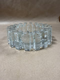 Pukeberg Sweden Textured Glass Candle Holder Ashtray Sculpture