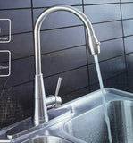 AFA Brushed Stainless Steel Pull Down Kitchen Faucet in Box