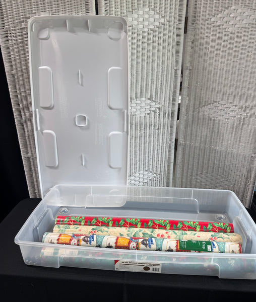 Home Under Bed Storage with Christmas Gift Wrap Rolls