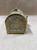 Solid Brass Jewelry Casket Lined With Purple Velvet