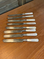 Landers, Frary & Clark Knives with Sterling and Mother of Pearl Handles, 8 pc