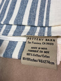 Cream Table Runner With Blue Stripes By Pottery Barn