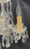 5-Arm Vintage Crystal & Cut Glass Chandelier