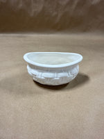 Small White Woven Basket Style Sugar Dish