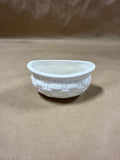 Small White Woven Basket Style Sugar Dish