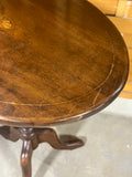 Petite Oval Pedestal Table with Inlay