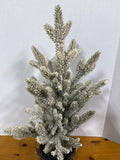 Artificial Flocked Tabletop Tree With Basket Base