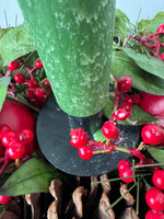 Faux Fruit & Hollyberries Candle Centerpiece
