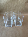 Square Base Clear Glass Drinking Glasses - Set Of 4