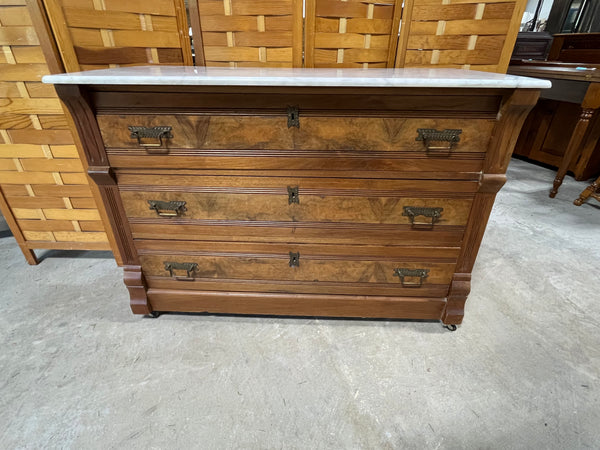 Antique Marble Top Dresser, on Casters***HEAVY ITEM***