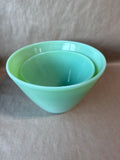Pair Of Splash Proof Fire King Jadeite Mixing Bowls
