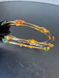 David Jeffrey Beaded Print Bangle Bracelet Evening Bag