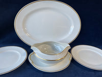 4 Piece Lot of National Dinner Ware - La Rosa Pattern, 18 Carat Gold Trim