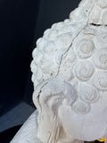 XL Textured White Sitting Zen Buddha AS IS (READ DESCRIPTION CAREFULLY)