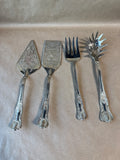 Ornate Silver Serving Utensils- 4 Piece