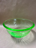 Uranium Ribbed Glass Mixing Bowl AS IS (D)