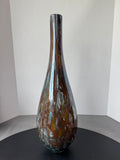 Murano Style Blue & Brown Large Glass Vase