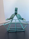 Green Heavyweight Metal Basket with Bow