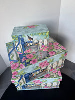(A) Trio of Susan Winget Bluebirds Decorative Boxes