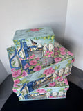 (A) Trio of Susan Winget Bluebirds Decorative Boxes