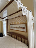 Ethan Allen Full Size Canopy Bed; Comes with rails, slats, canopy frame and canopy