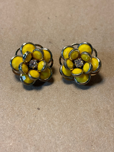 Yellow Flower Earrings