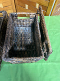 Dark Brown Tone Woven Baskets, Set of 2