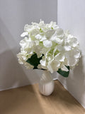 White Ceramic Dansk Vase With Faux Flowers